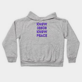 Know Jesus Know Peace | Christian Typography Kids Hoodie